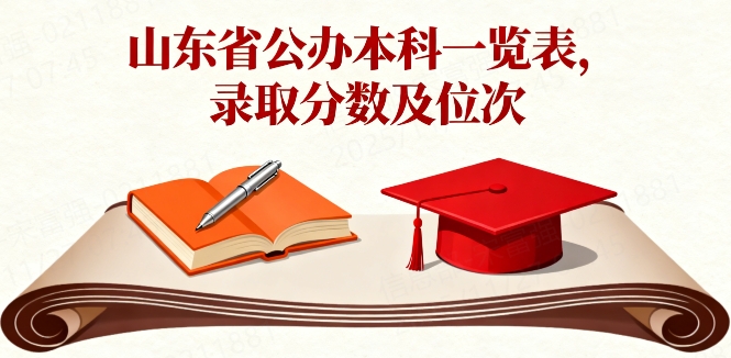 山东省公办本科一览表,录取分数及位次