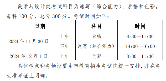 2025天津美术与设计统考时间及统考内容