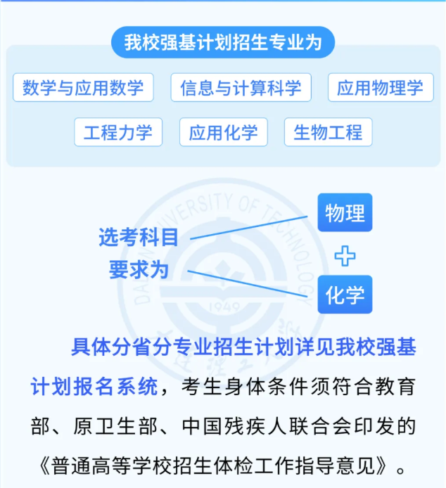 2025年大连理工大学强基计划招生专业有哪些